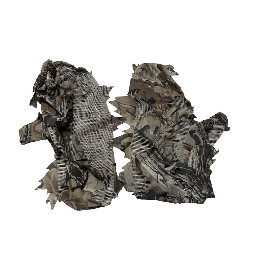 Cabelas Leafy Camo Ghillie Outdoor Hunting Glove Covers - OSFM